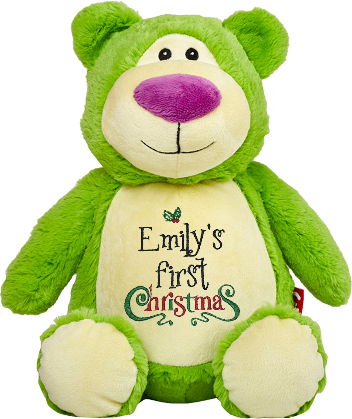Personalized Stuffed Lime Bear