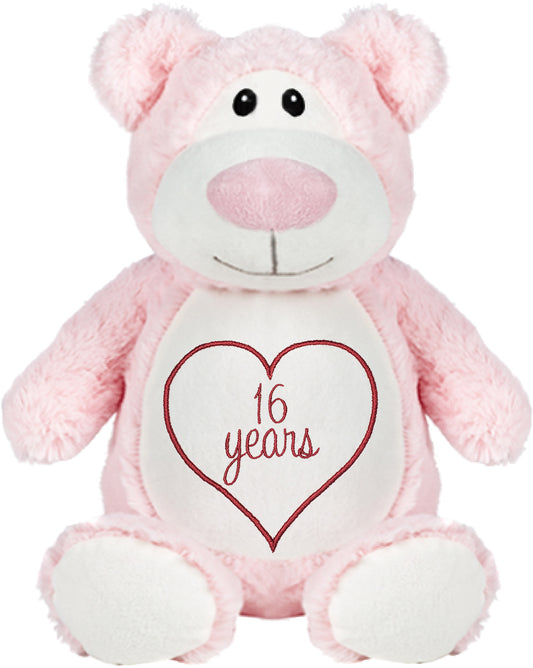 Personalized Stuffed Pink Bear