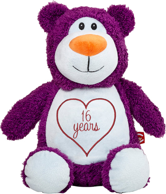 Personalized Stuffed Purple Bear