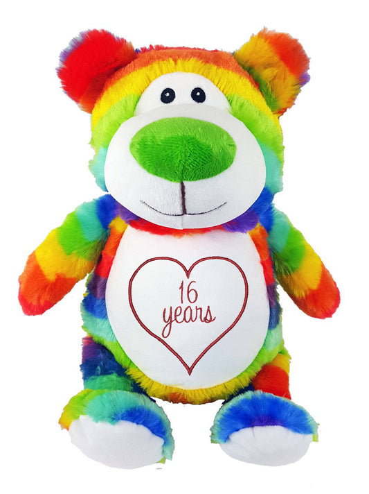 Personalized Stuffed Rainbow Bear
