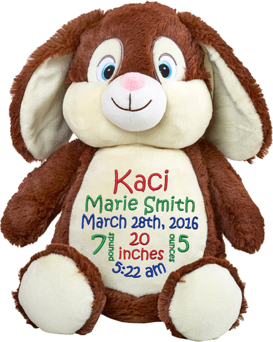 Personalized Stuffed Brown Bunny