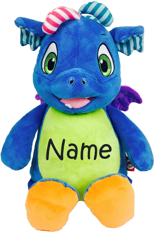 Personalized Stuffed Blue Signature Dragon