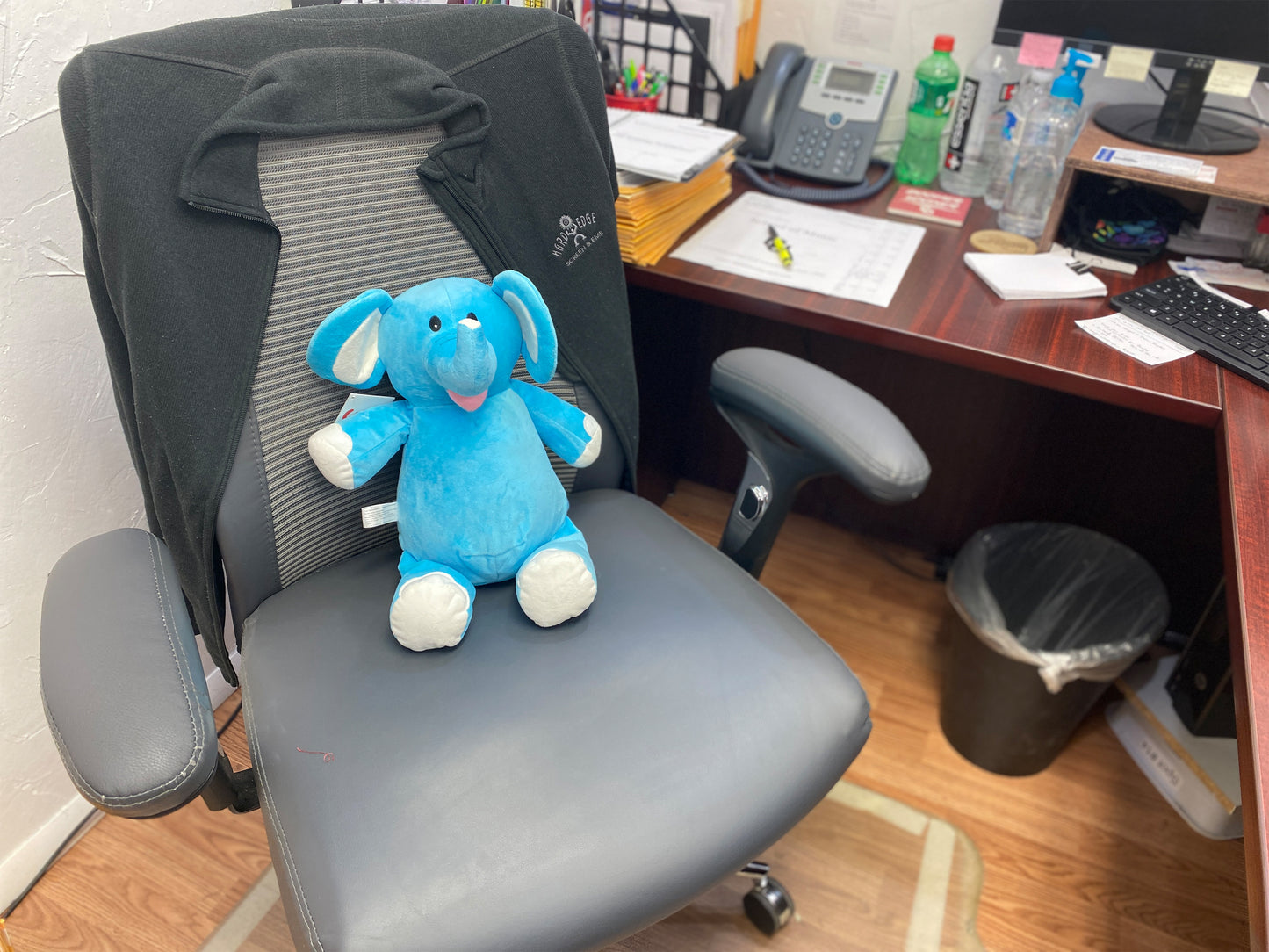 Personalized Stuffed Blue Elephant