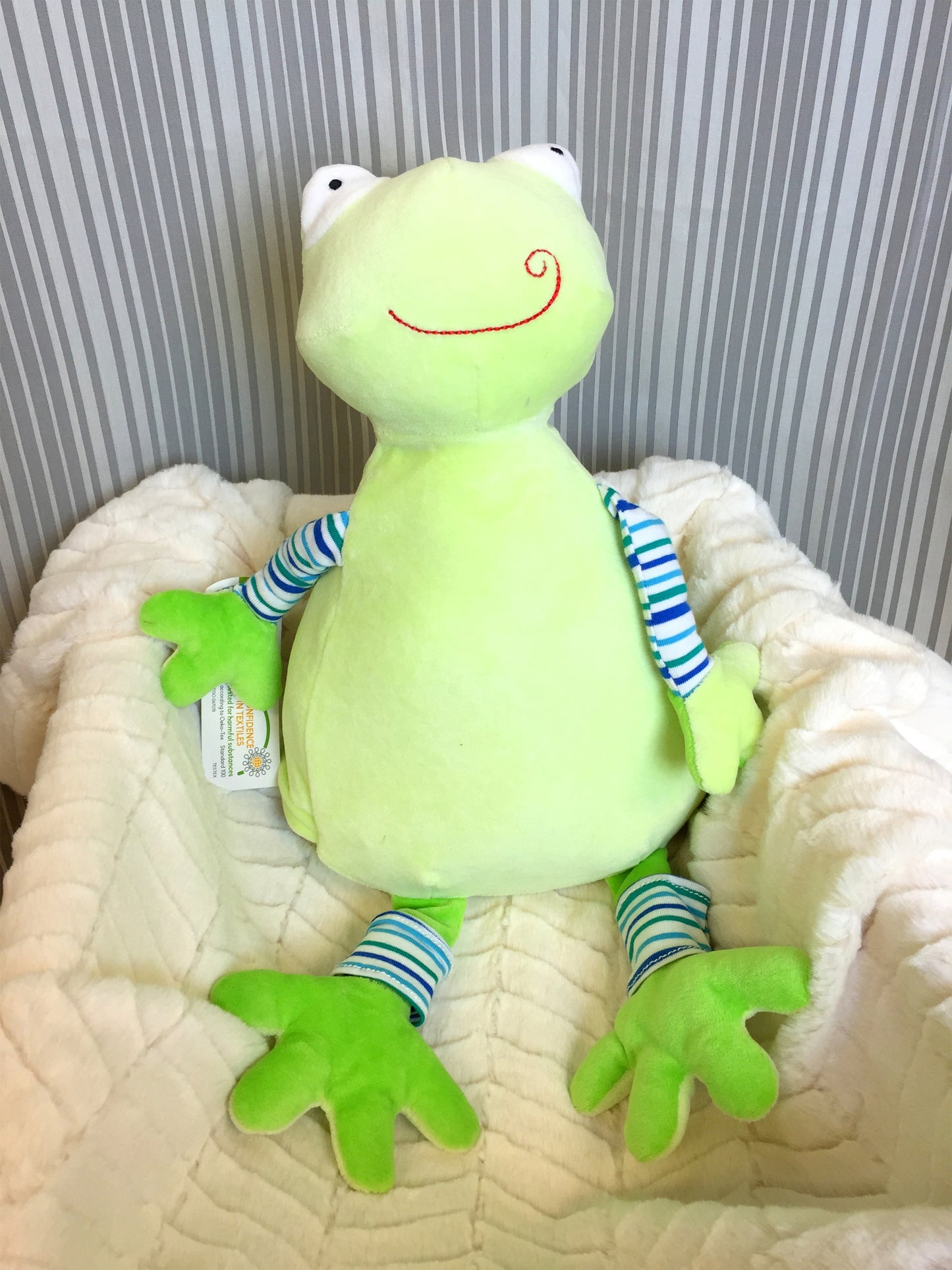 Personalized Stuffed Pastel Green Frog