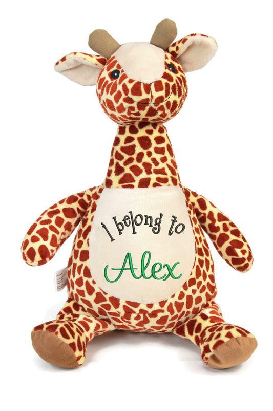 Personalized Stuffed Brown Giraffe