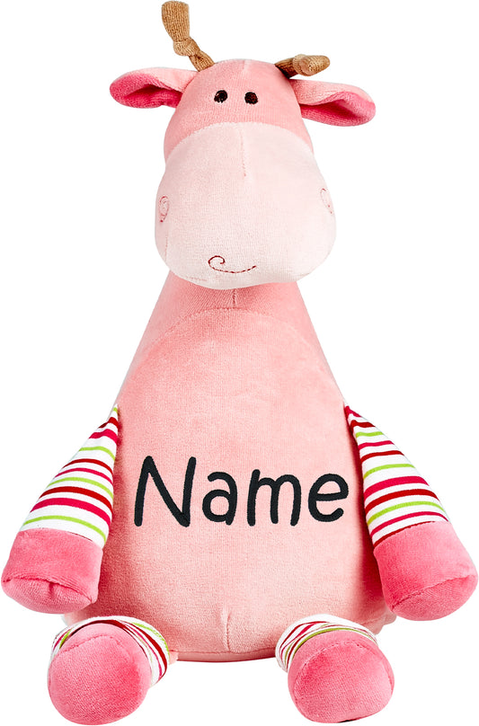 Personalized Stuffed Pastel Pink Giraffe