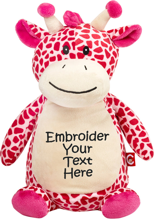 Personalized Stuffed Pink Giraffe