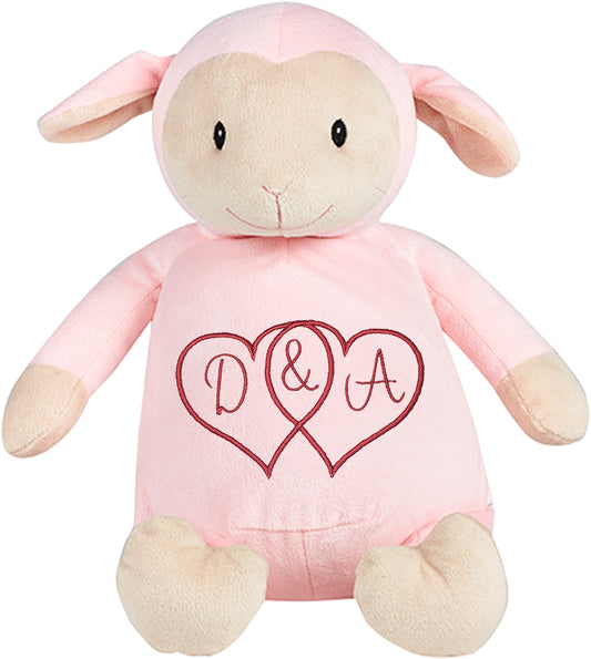 Personalized Stuffed Pink Lamb