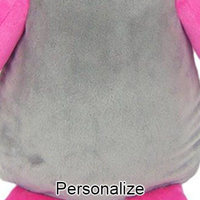 Personalized Stuffed Grey and Pink Owl