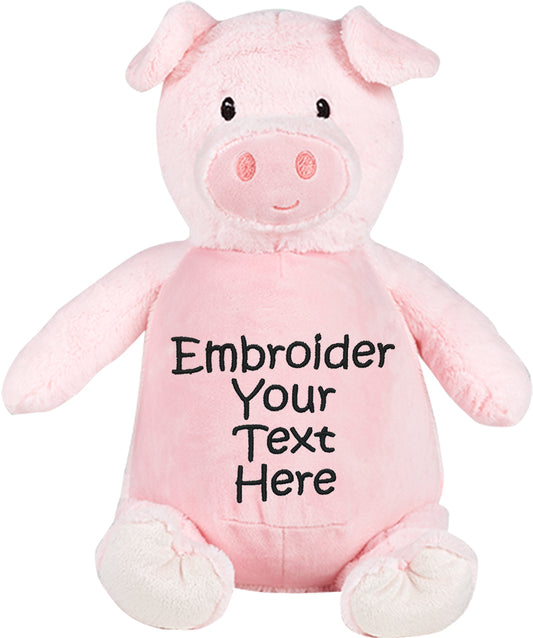 Personalized Stuffed Pink Pig