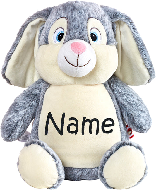 Personalized Stuffed Gray Rabbit