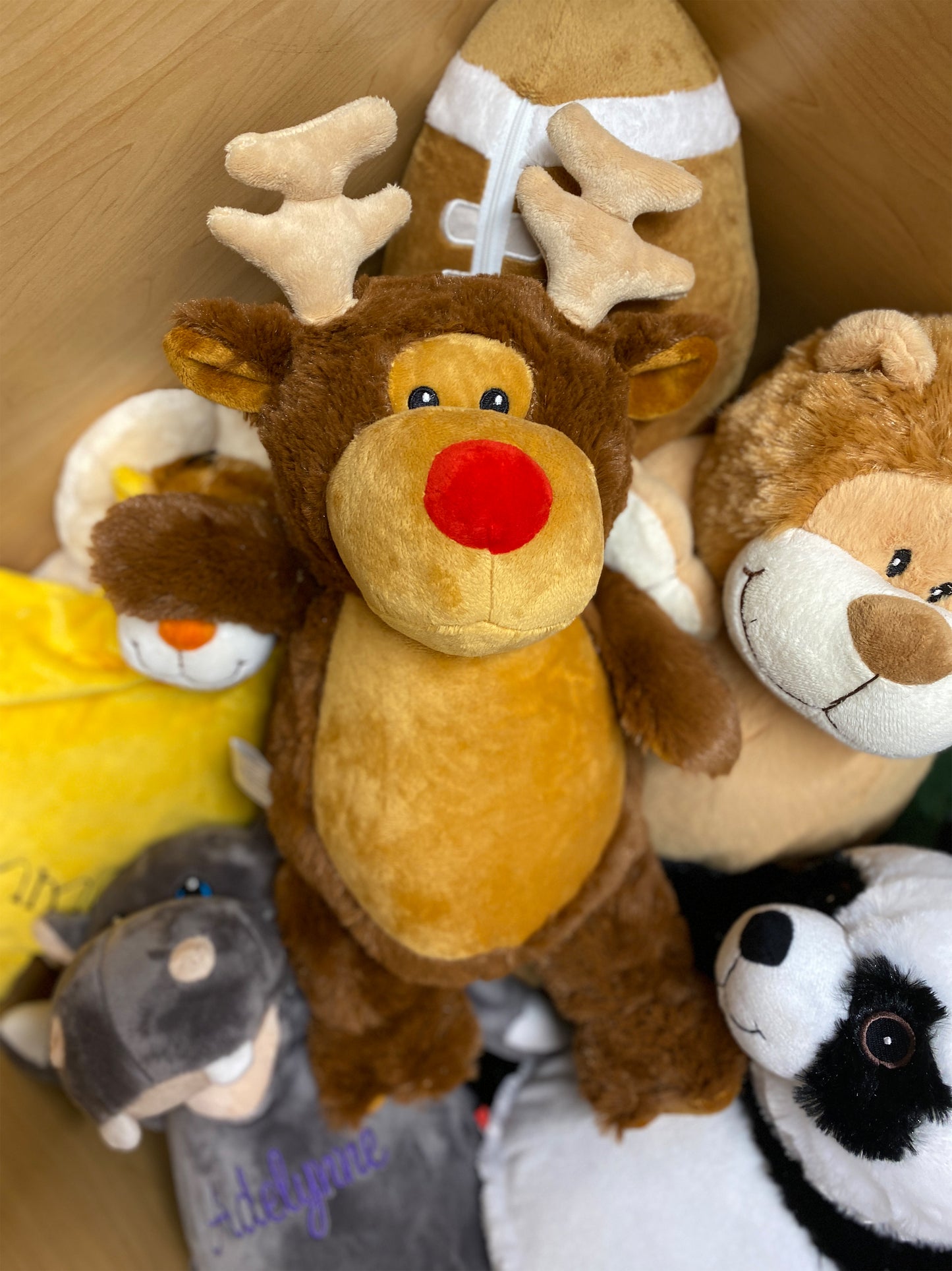 Personalized Stuffed Brown Reindeer