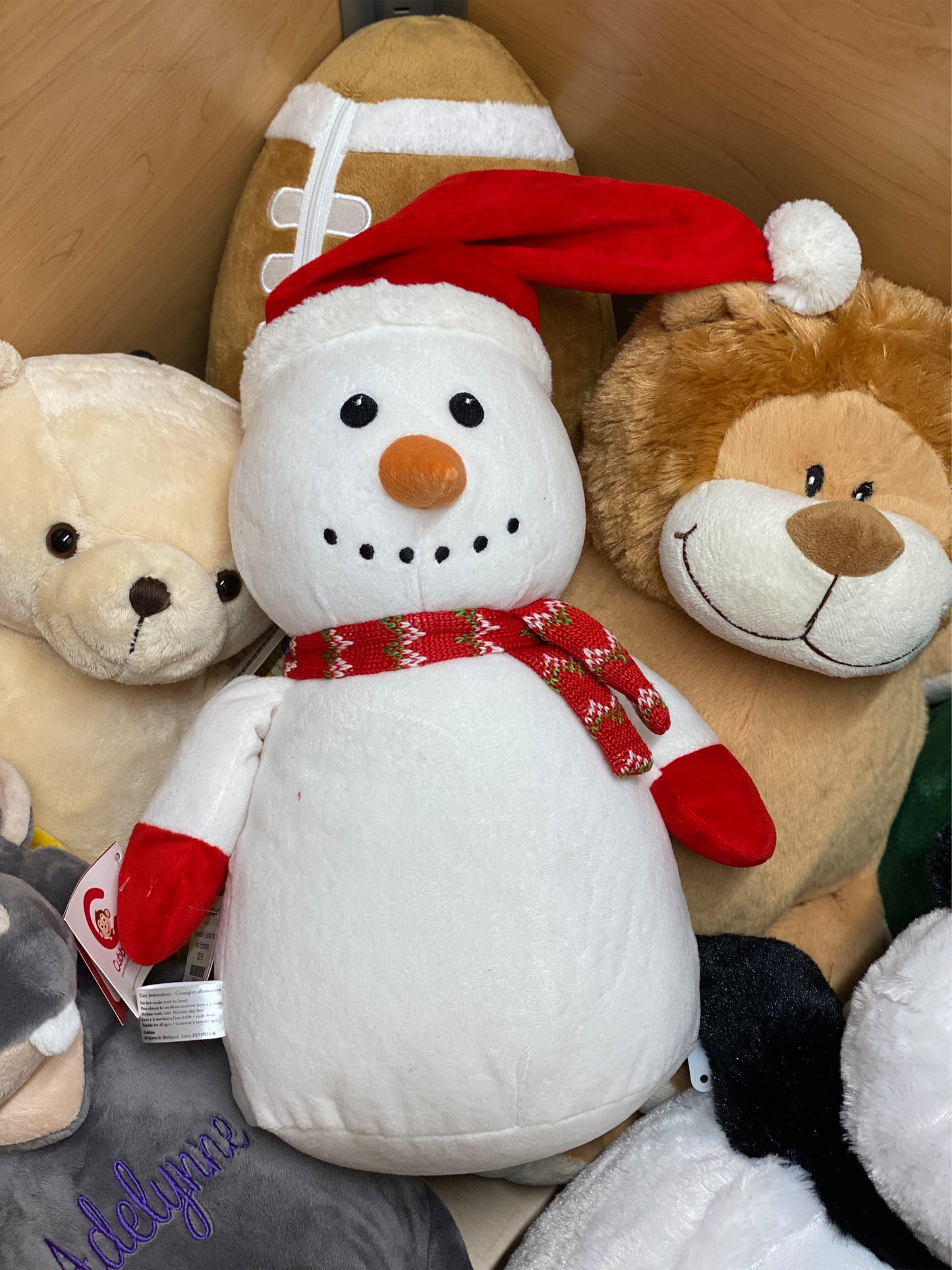 Personalized Stuffed Santa Hat Snowman