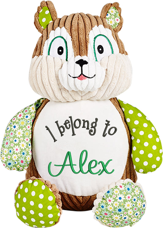 Personalized Stuffed Brown Harlequin Squirrel
