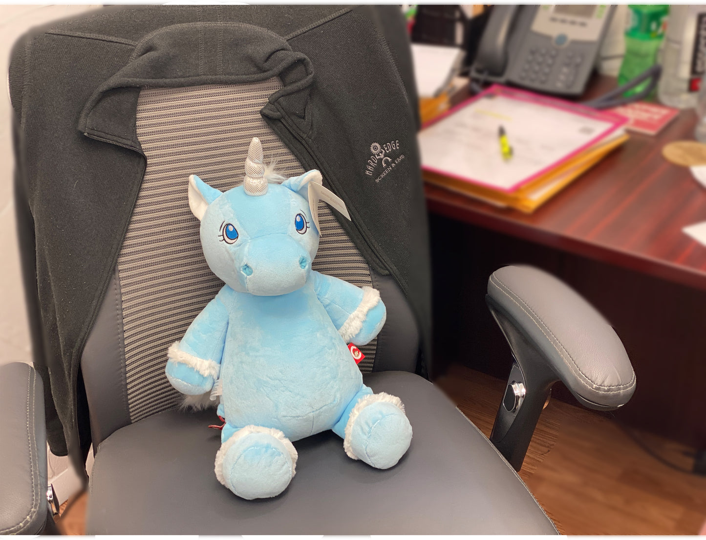 Personalized Stuffed Blue Unicorn