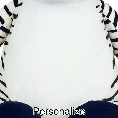 Personalized Stuffed Black and White Zebra