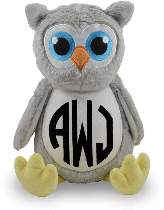 Personalized Stuffed Grey Owl