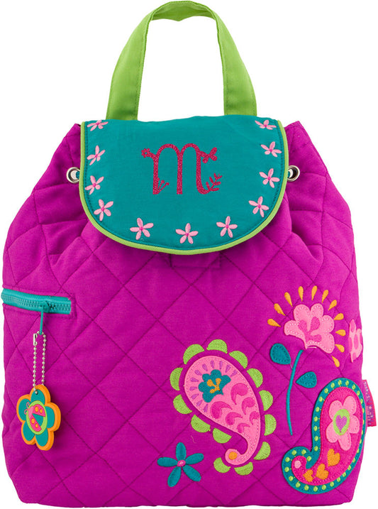 Personalized Stephen Joseph Quilted Backpack, Paisley
