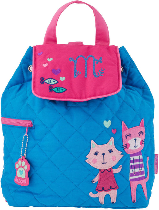 Personalized Stephen Joseph Quilted Backpack, Cat
