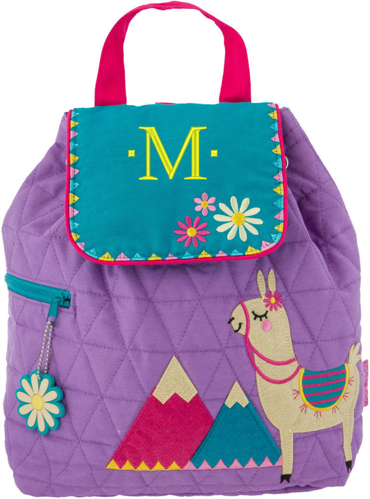 Personalized Stephen Joseph Quilted Backpack, Llama