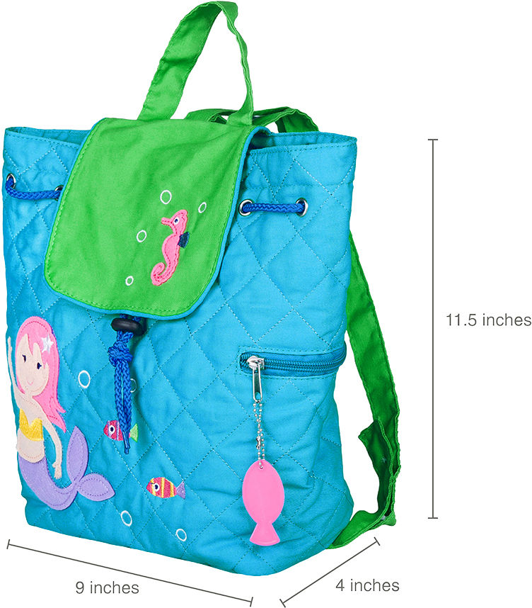 Personalized Wildkin Drawstring Quilted Backpack, Mermaids