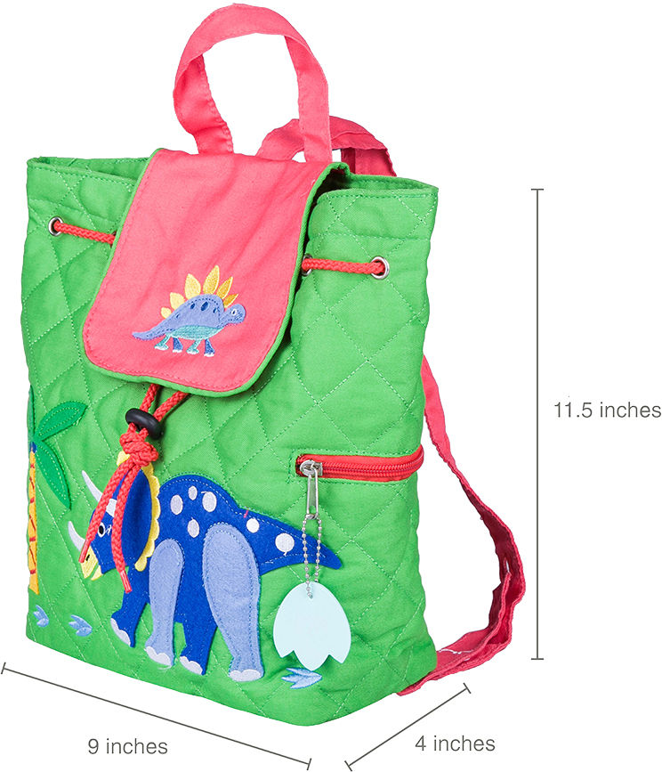 Personalized Wildkin Drawstring Quilted Backpack, Dinosaur Land