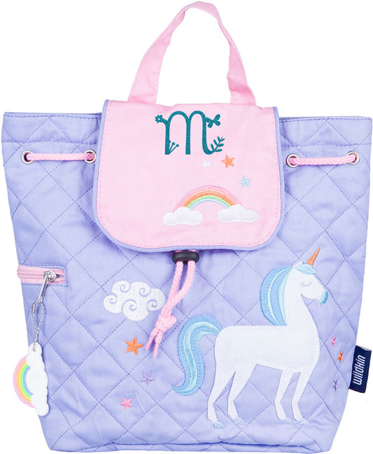 Personalized Wildkin Drawstring Quilted Backpack, Unicorn