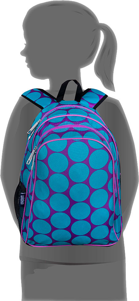 Personalized Wildkin 15 Inch Backpack, Big Dot Aqua