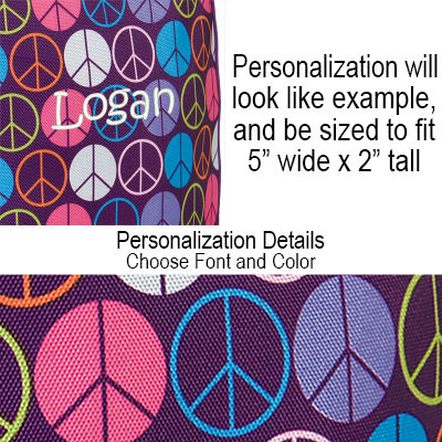 Personalized Wildkin 15 Inch Backpack, Peace Signs