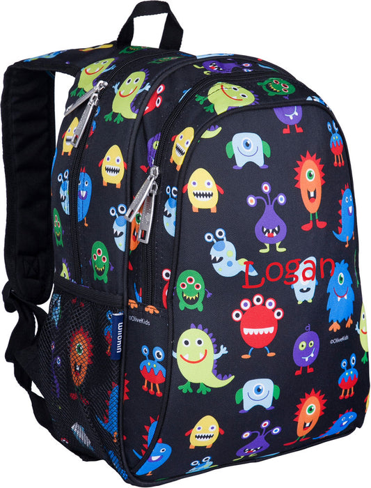 Personalized Wildkin 15 Inch Backpack, Monsters