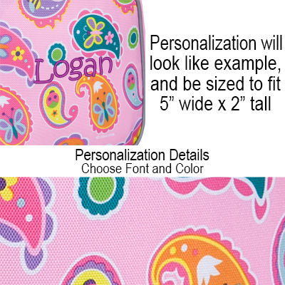 Personalized Wildkin Pack 'n Snack 12 Inch Backpack, Paisley