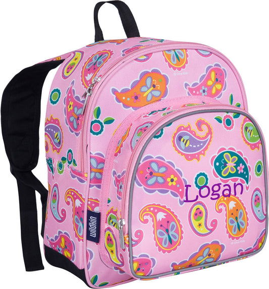 Personalized Wildkin Pack 'n Snack 12 Inch Backpack, Paisley