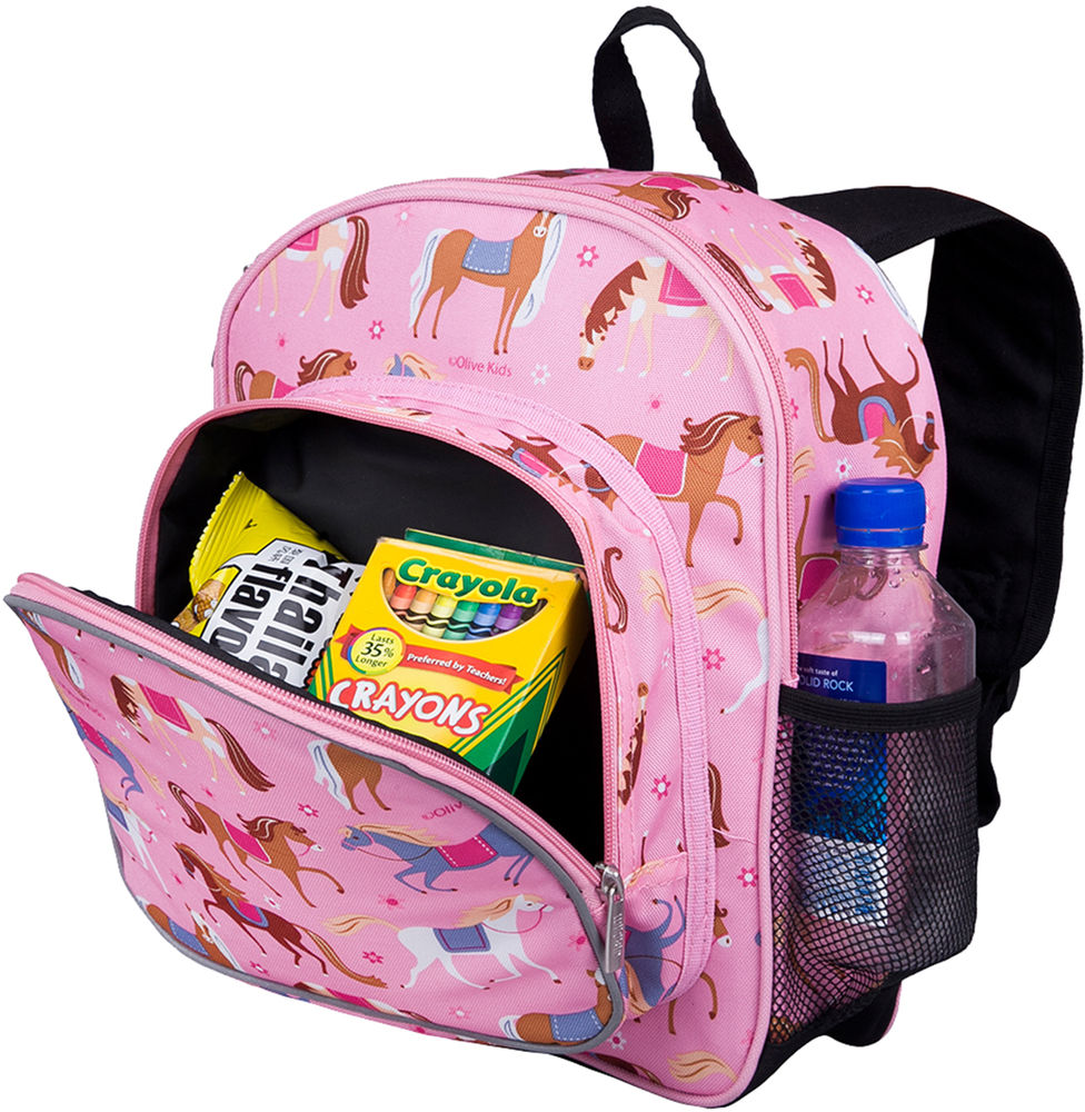 Personalized Wildkin Pack 'n Snack 12 Inch Backpack, Horses